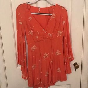Free People Orange Flowy dress